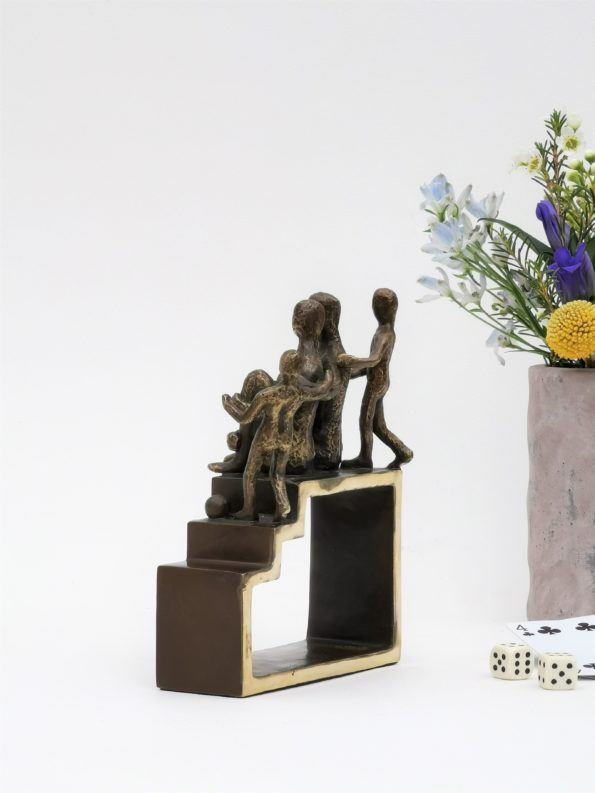 MIN FAMILIE med 2 børn - ægte bronze