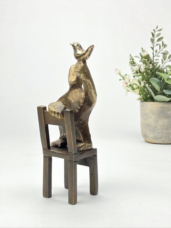 ÉN FUGL I HÅNDEN - ægte bronze