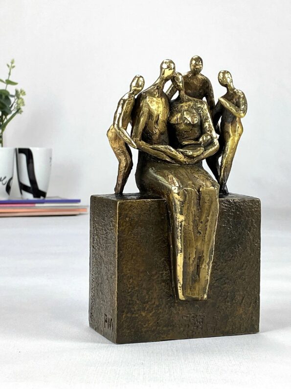 Min familie med 4 børn - ægte bronze